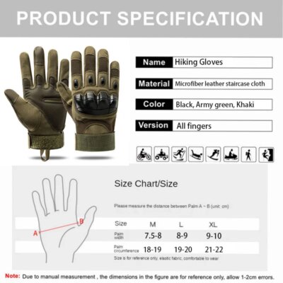 Gants militaires à doigt complet tactique pour hommes, avec écran tactile, protection en Nylon