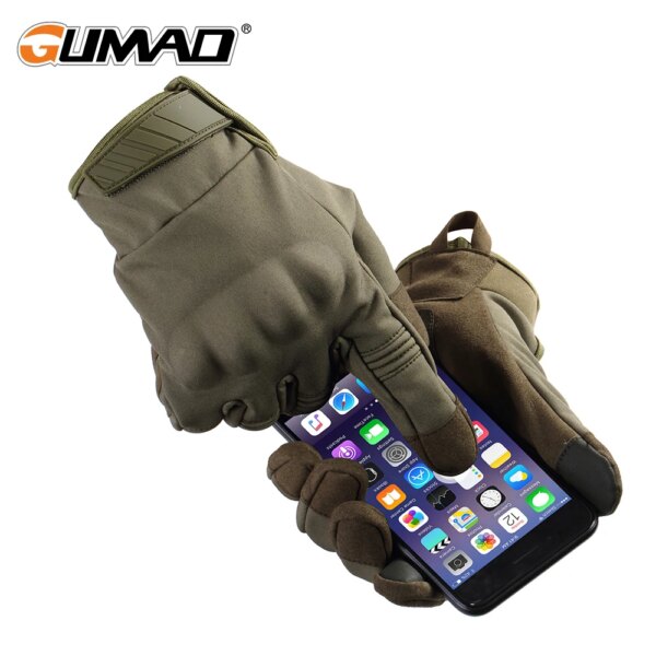 Gants tactiques à écran tactile, gants à doigt complet, coquille dure, polaire, armée, Combat militaire – Image 4