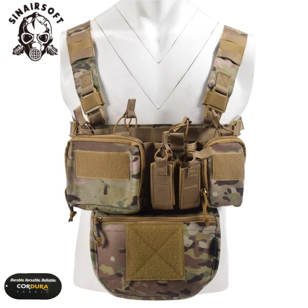 Équipement militaire TCM, plate-forme de poitrine Airsoft DulglaMilitary Pack Magazine Poudres Holster Molle System Waist Men Nylon