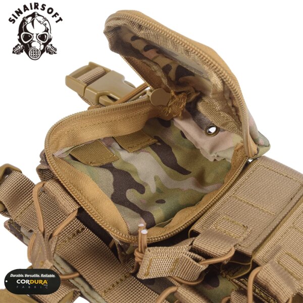 Équipement militaire TCM, plate-forme de poitrine Airsoft DulglaMilitary Pack Magazine Poudres Holster Molle System Waist Men Nylon – Image 4