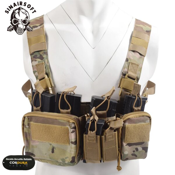 Équipement militaire TCM, plate-forme de poitrine Airsoft DulglaMilitary Pack Magazine Poudres Holster Molle System Waist Men Nylon – Image 6