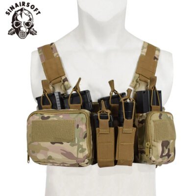 15380-1099c9.jpg Ăquipement militaire TCM, plate-forme de poitrine Airsoft DulglaMilitary Pack Magazine Poudres Holster Molle System Waist Men Nylon