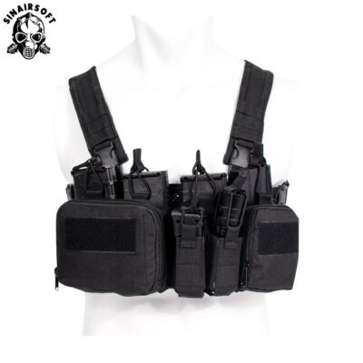 Équipement militaire TCM, plate-forme de poitrine Airsoft DulglaMilitary Pack Magazine Poudres Holster Molle System Waist Men Nylon