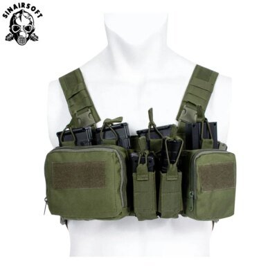 Équipement militaire TCM, plate-forme de poitrine Airsoft DulglaMilitary Pack Magazine Poudres Holster Molle System Waist Men Nylon