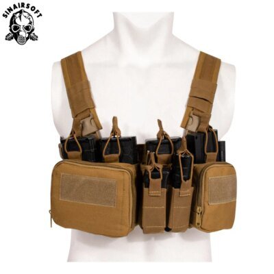 Équipement militaire TCM, plate-forme de poitrine Airsoft DulglaMilitary Pack Magazine Poudres Holster Molle System Waist Men Nylon