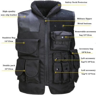 15412-5ae7c0.jpg Dulmolle-Veste militaire modulaire de sécurité pour homme, pack d'accessoires pour la chasse, le paintball et l'airsoft, pour adultes et enfants, 11 piÚces