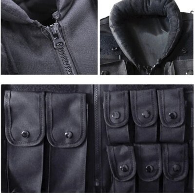 15412-690537.jpg Dulmolle-Veste militaire modulaire de sécurité pour homme, pack d'accessoires pour la chasse, le paintball et l'airsoft, pour adultes et enfants, 11 piÚces