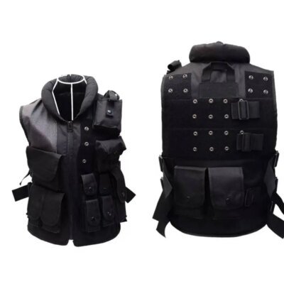 15412-98545a.jpg Dulmolle-Veste militaire modulaire de sécurité pour homme, pack d'accessoires pour la chasse, le paintball et l'airsoft, pour adultes et enfants, 11 piÚces