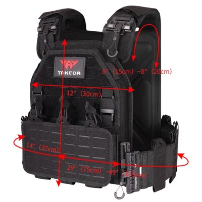 DulglaOutdoor Hunting Plate for Airsoft Skip, Protective and Adjustable Gla1000D, Molle Body Armor, Glafor