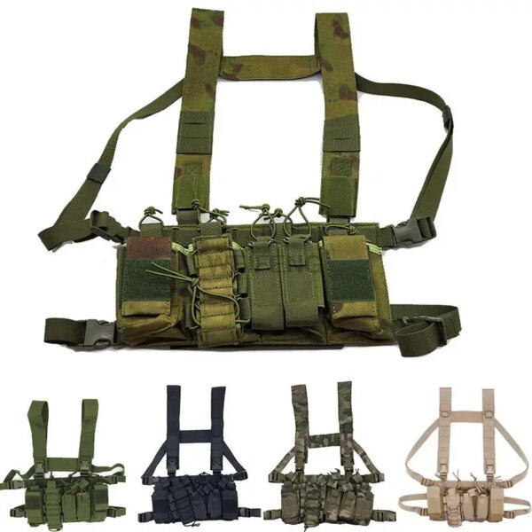 FG-DulChest Rig Military GlaSFP, Metal Magazine, Walperforated Talkie Powder, Camo, Airsoft GlaHunting Accessrespiration