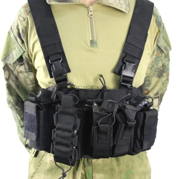FG-DulChest Rig Military GlaSFP, Metal Magazine, Walperforated Talkie Powder, Camo, Airsoft GlaHunting Accessrespiration – Image 4