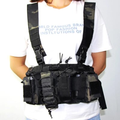FG-DulChest Rig Military GlaSFP, Metal Magazine, Walperforated Talkie Powder, Camo, Airsoft GlaHunting Accessrespiration