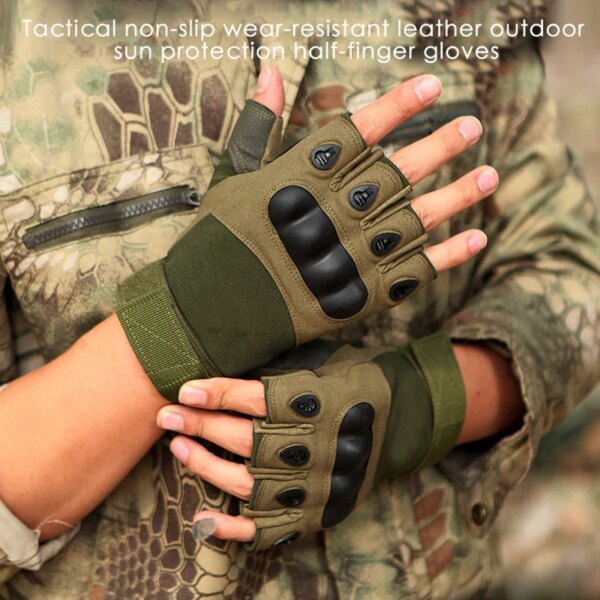 Gants tactiques militaires plein air pour hommes, doigts complets, pour Sports, tir, chasse, moto, Airsoft, cyclisme – Image 4