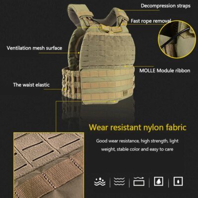 15658-787b61.jpg Armure Linge d'entraînement militaire Dulglapour hommes et femmes, plaque Electrolux, saut de l'armée, plate-forme de poitrine, armure d'assaut, glaMolle Airsoft