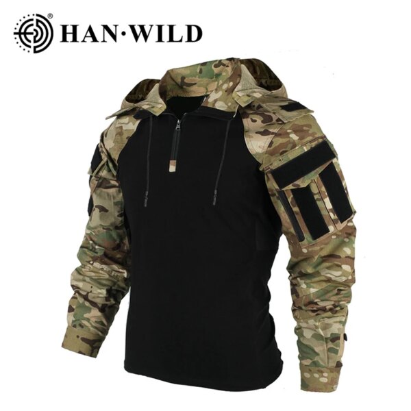 T-Shirt de Combat militaire Multicam, Camouflage de l'armée américaine