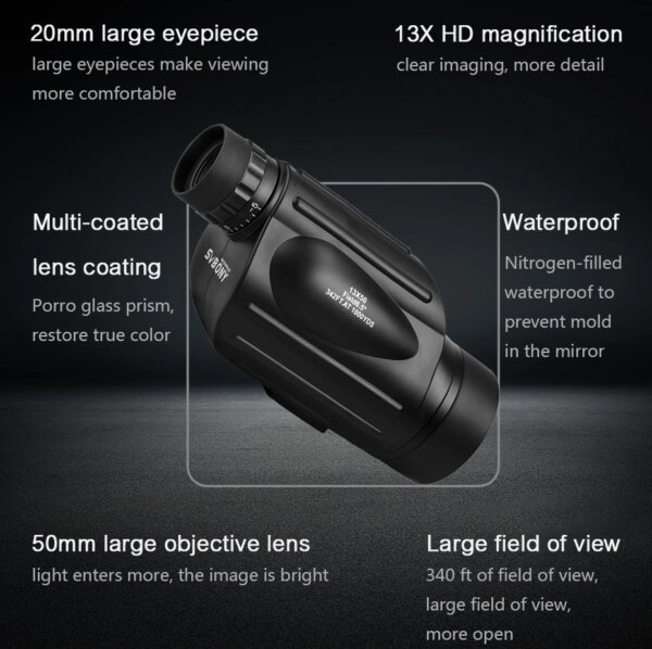 Télescope SV49 13x50, monoculaire professionnel puissant – Image 3