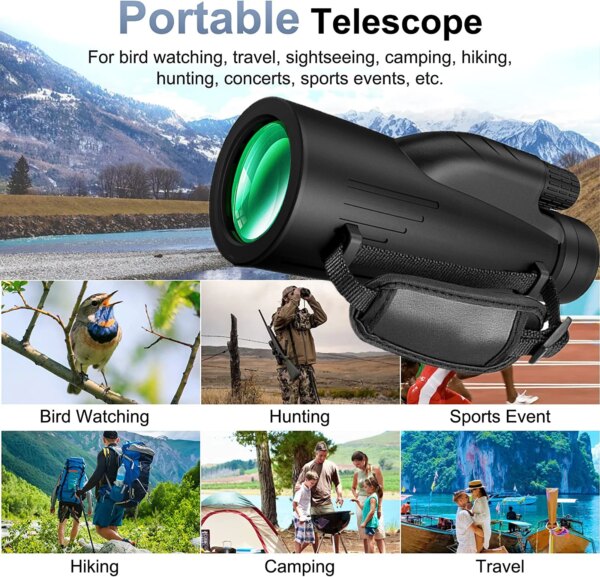 Télescope monoculaire professionnel à fort grossissement, monoculaire injuste – Image 6