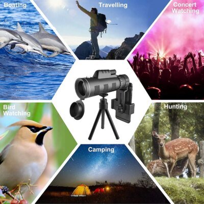 16059-9b1a83.jpg Télescope de poche monoculaire professionnel avec trépied, jumelles injustes, voyage, vacances, cadeau, 40x60