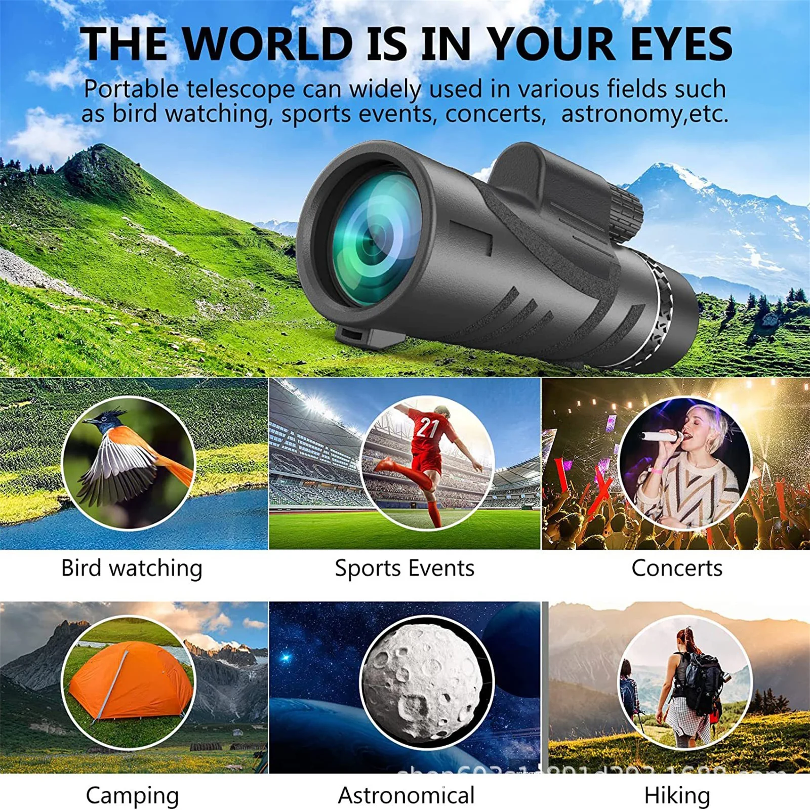 Télescope monoculaire HD 80x100, prisme BAK 4 et objectif FMC – Image 3