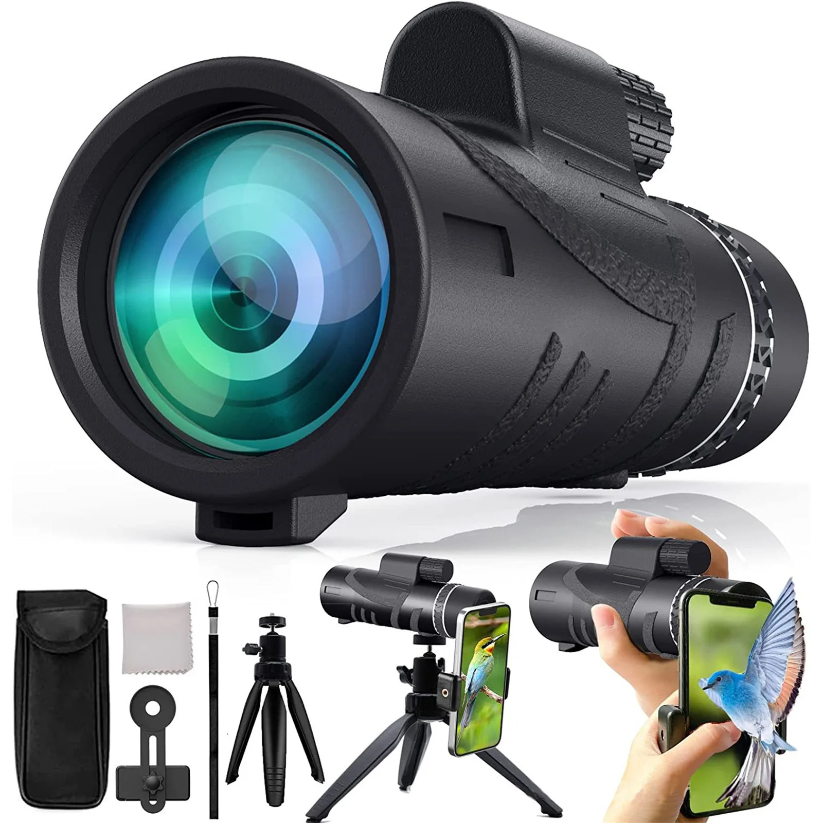 Télescope monoculaire HD 80x100, prisme BAK 4 et objectif FMC