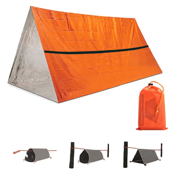 Abri de tente de survie d'urgence étanche avec sac de couchage, poncho de pluie – Image 2