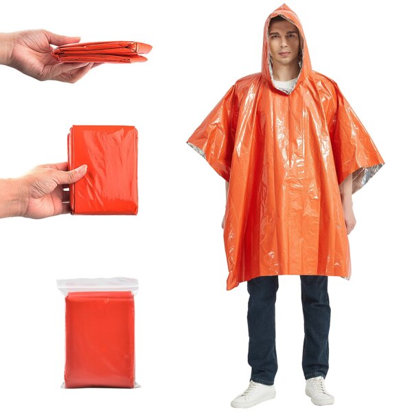 Abri de tente de survie d'urgence étanche avec sac de couchage, poncho de pluie – Image 4