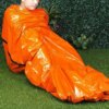 Couverture d'isolation d'urgence orange PE épaissie, sac de couchage tente tubulaire