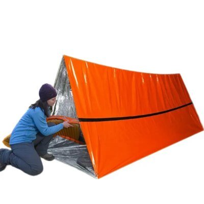 16133-b0f5df.jpg Couverture d'isolation d'urgence orange PE épaissie, sac de couchage tente tubulaire