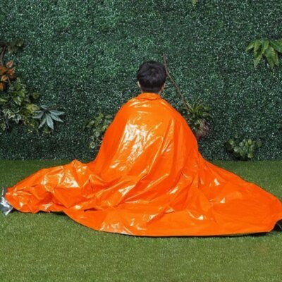 16133-f06725.jpg Couverture d'isolation d'urgence orange PE épaissie, sac de couchage tente tubulaire