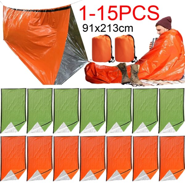 Tente tubulaire d'urgence pour 1/2 personnes, sac de couchage