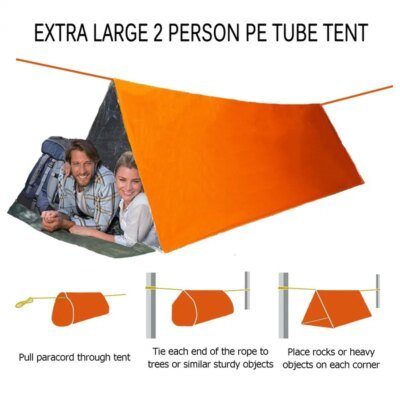 Sac de couchage de survie léger et imperméable, tente de camping