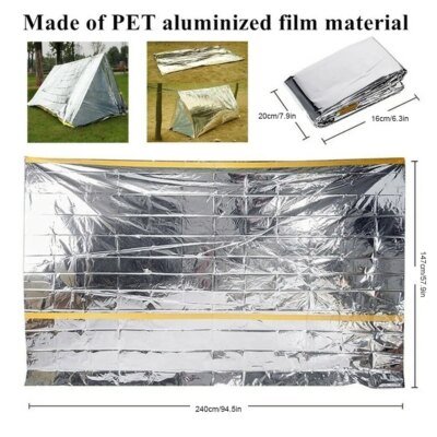 16330-c84665.jpg Tente d'urgence portable étanche, couverture de camping en plein air