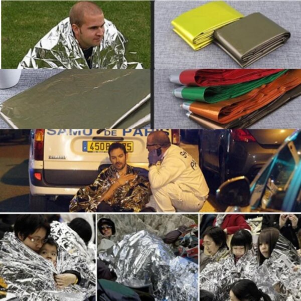 Kit de couverture thermique SOS imperméable, tente d'urgence – Image 3