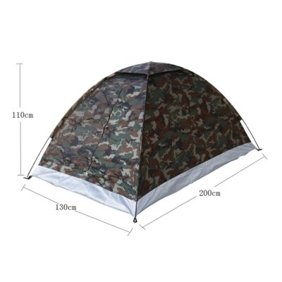 Tente de camping portable en polyester monocouche pour 2 personnes