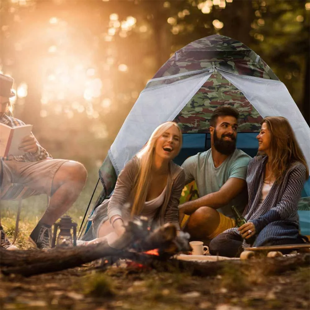 Portable 2 Personne Tente De Camping Moustique Prévention Anti-UV Couleur – Image 3