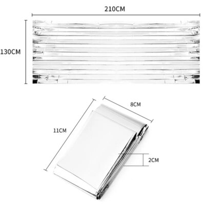 Couverture thermique coupe-vent imperméable en aluminium, kit de sauvetage militaire
