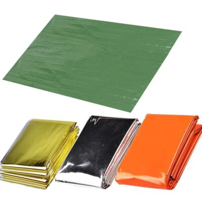 Couverture thermique coupe-vent imperméable en aluminium, kit de sauvetage militaire
