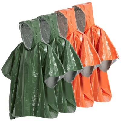 Poncho de Pluie d'Urgence, Couverture Thermique, Météo Verde, Survie en Plein Air