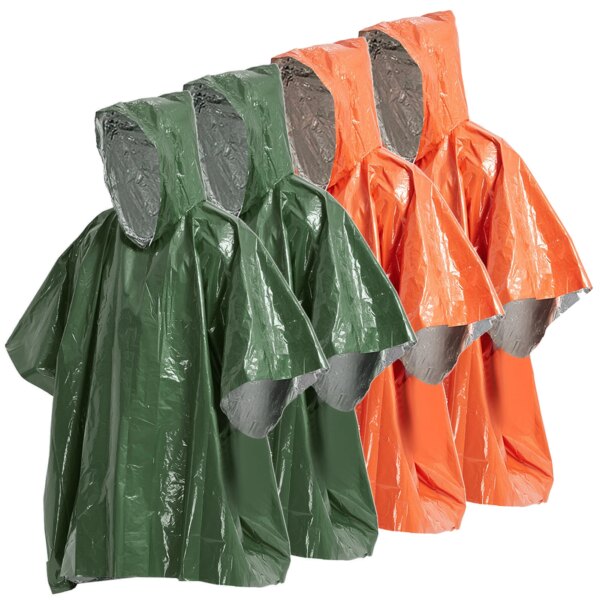 Poncho de Pluie d'Urgence, Couverture Thermique, Météo Verde, Survie en Plein Air – Image 2