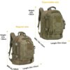 Grand sac à dos militaire extensible pour homme, sac à dos d'assaut Molle