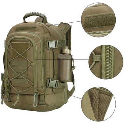 Grand sac à dos militaire extensible pour homme, sac à dos d'assaut Molle