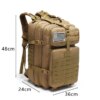 Sac à dos militaire tactique pour hommes, capacité 50l/25l, étanche