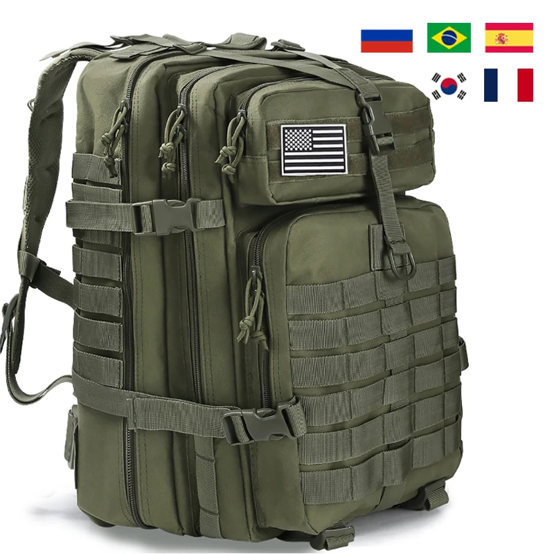 Sac à dos militaire tactique pour hommes, capacité 50l/25l, étanche