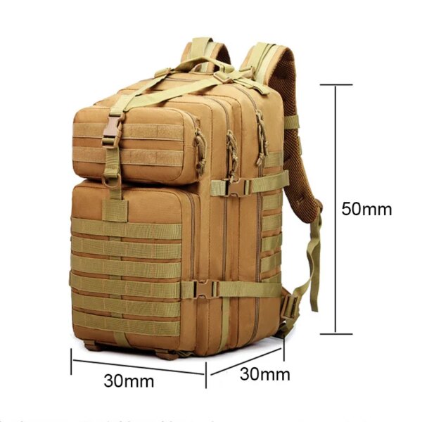 Sac à dos militaire étanche en nylon pour homme, sac à dos de randonnée et de camping, sacs de sports de plein air, sac de chasse, sac de trekking, 900D, 30L, 50L – Image 3