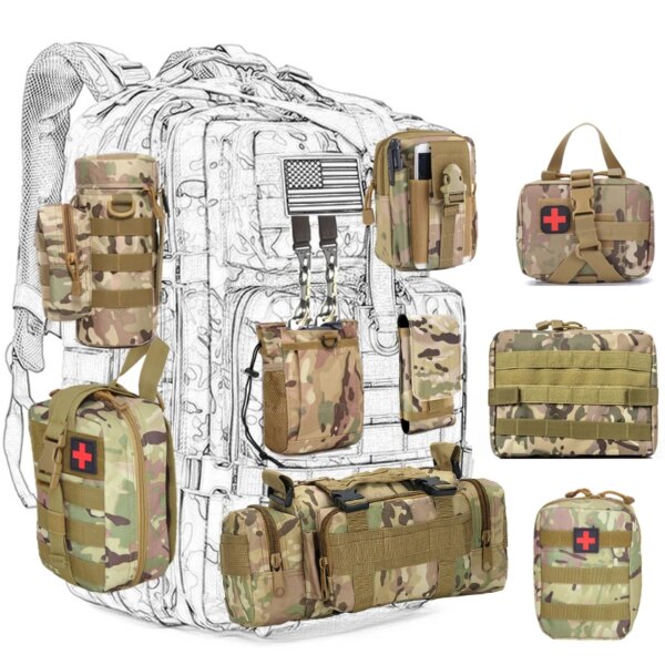 Sac de chasse Molle, accessoires de plein air, pack de taille, outils de survie