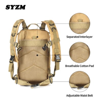 SYZM-Sac à Dos Militaire Multifonctionnel pour Sports de Plein Air