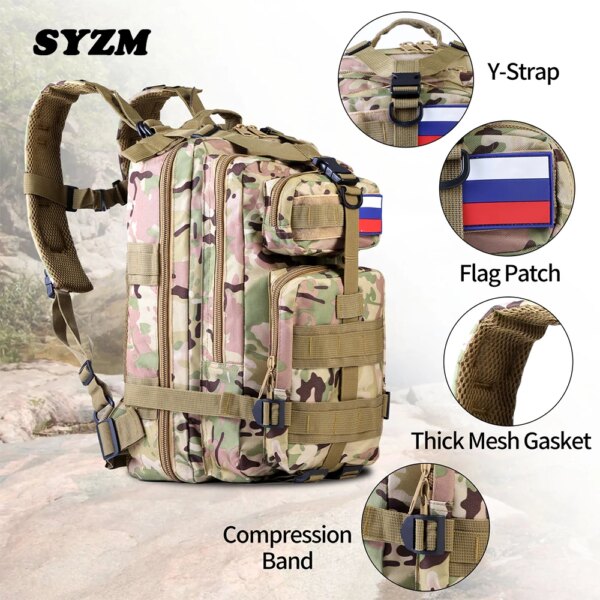 SYZM-Sac à Dos Militaire Multifonctionnel pour Sports de Plein Air