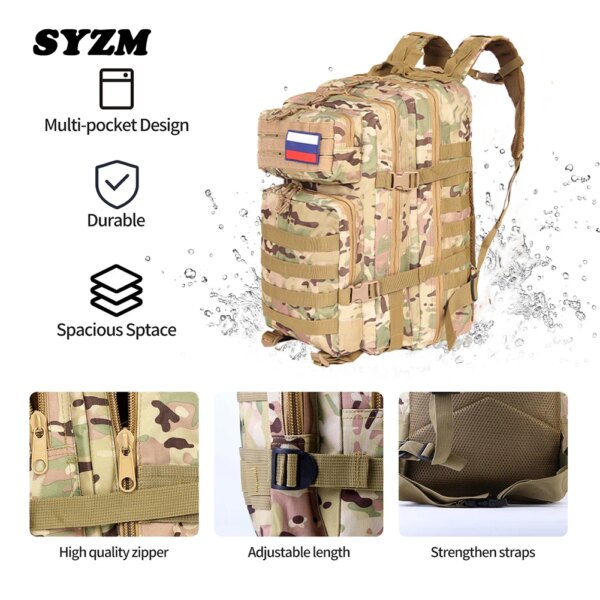 SYZM-Sac à Dos Militaire Multifonctionnel pour Sports de Plein Air