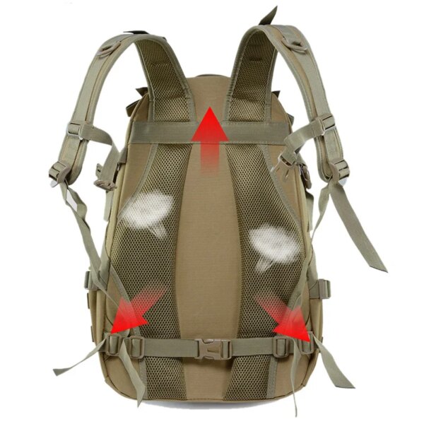 Sac à dos militaire réfléchissant 40l pour homme, accessoire de voyage tactique