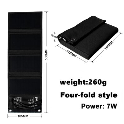 Panneau solaire portable pliable et étanche pour téléphone portable, banque d'alimentation